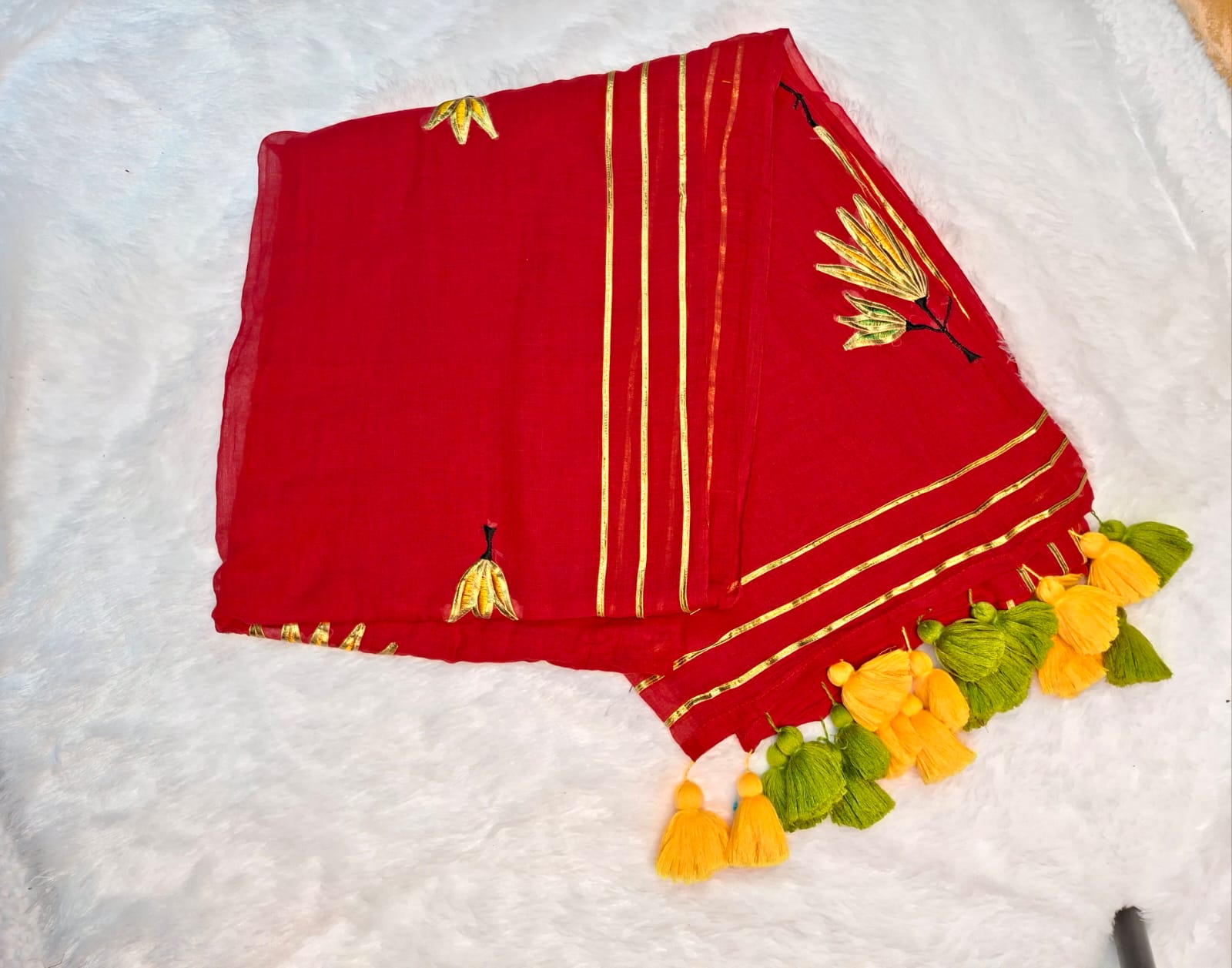 Gota Patti Saree in Red