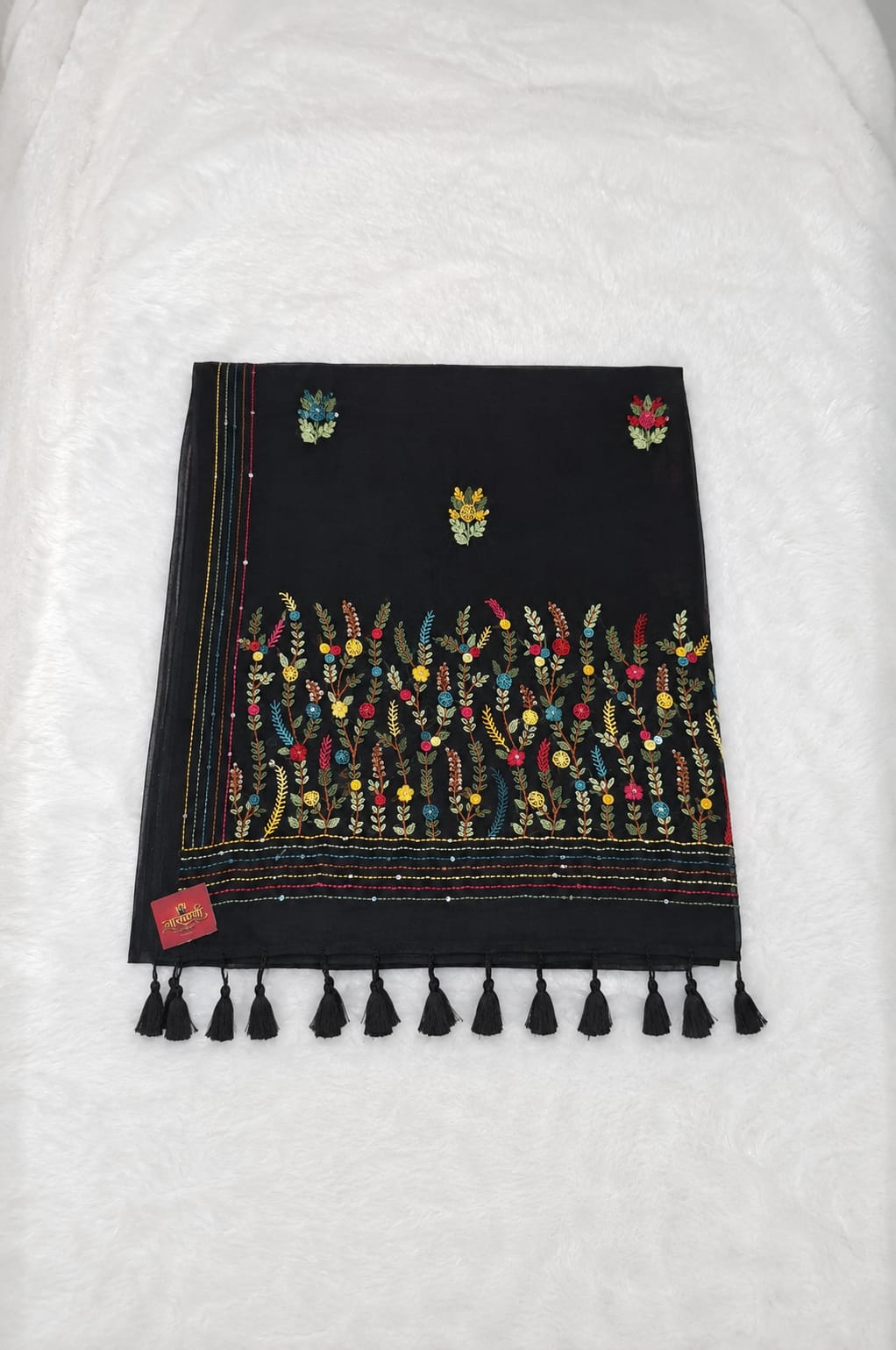 Bullion Work Saree in Black
