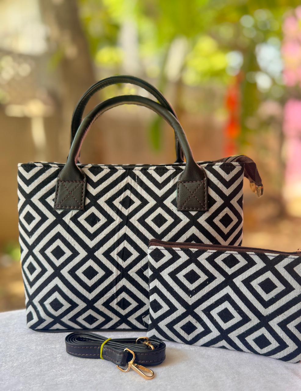 Tribal Square Geometric Hand Bag