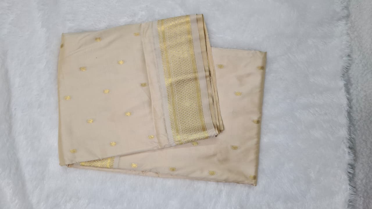 Meena Pallu Saree in Off White