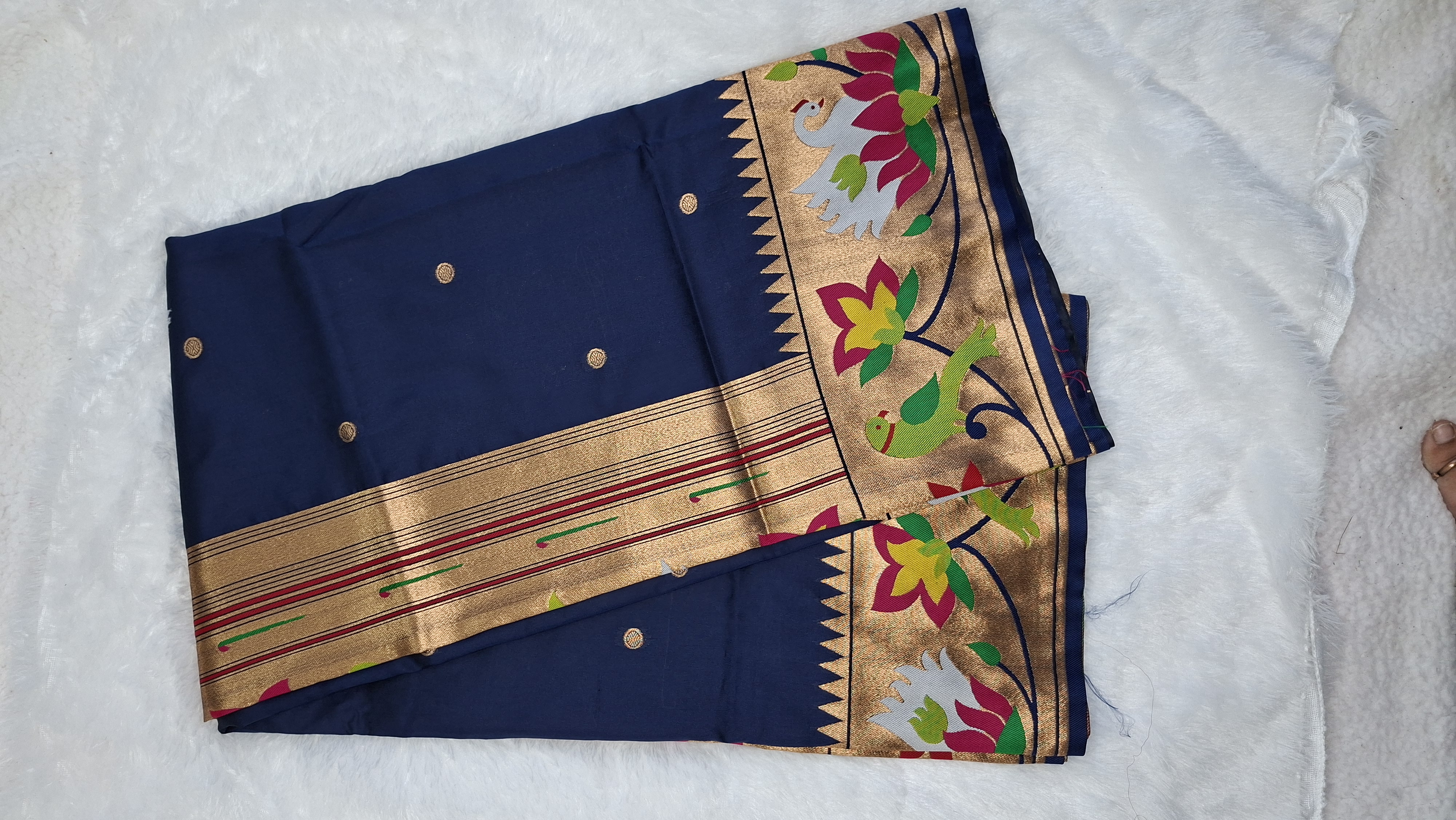 Rajhauns Semi Paithani Saree in Nevi Blue