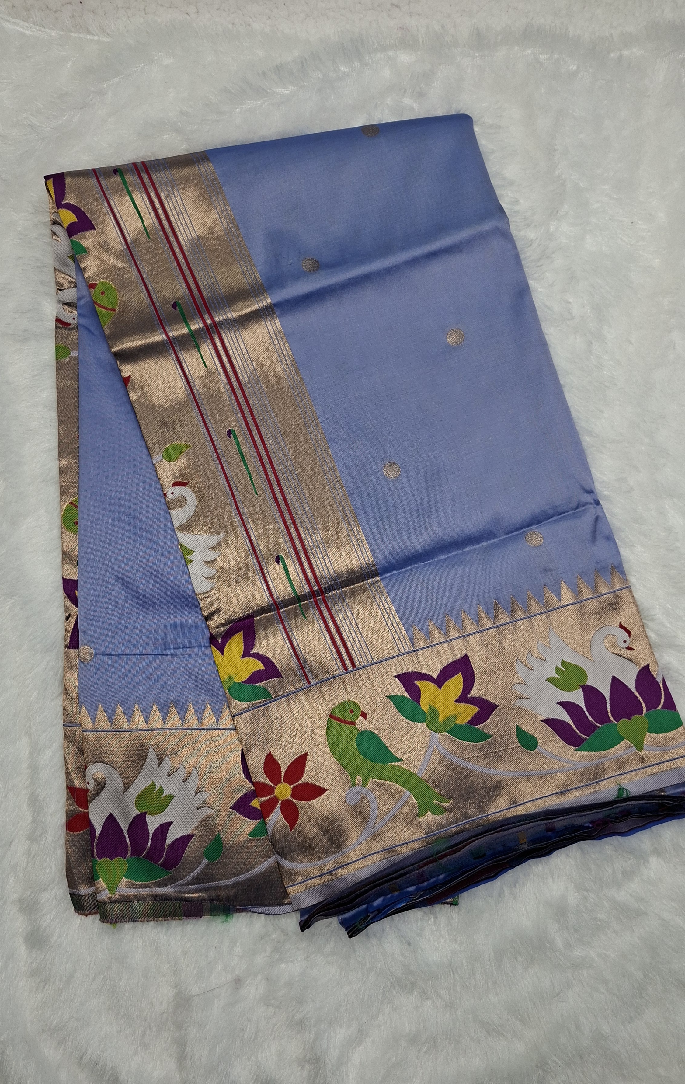 Rajhauns Semi Paithani Saree in Lavender