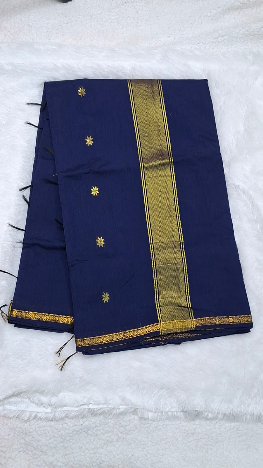 Maheshwari Silk Cotton Saree in Royale Blue