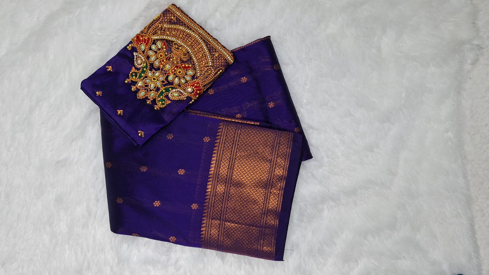 Kalanjali Semi Paithani Saree in Royale Blue